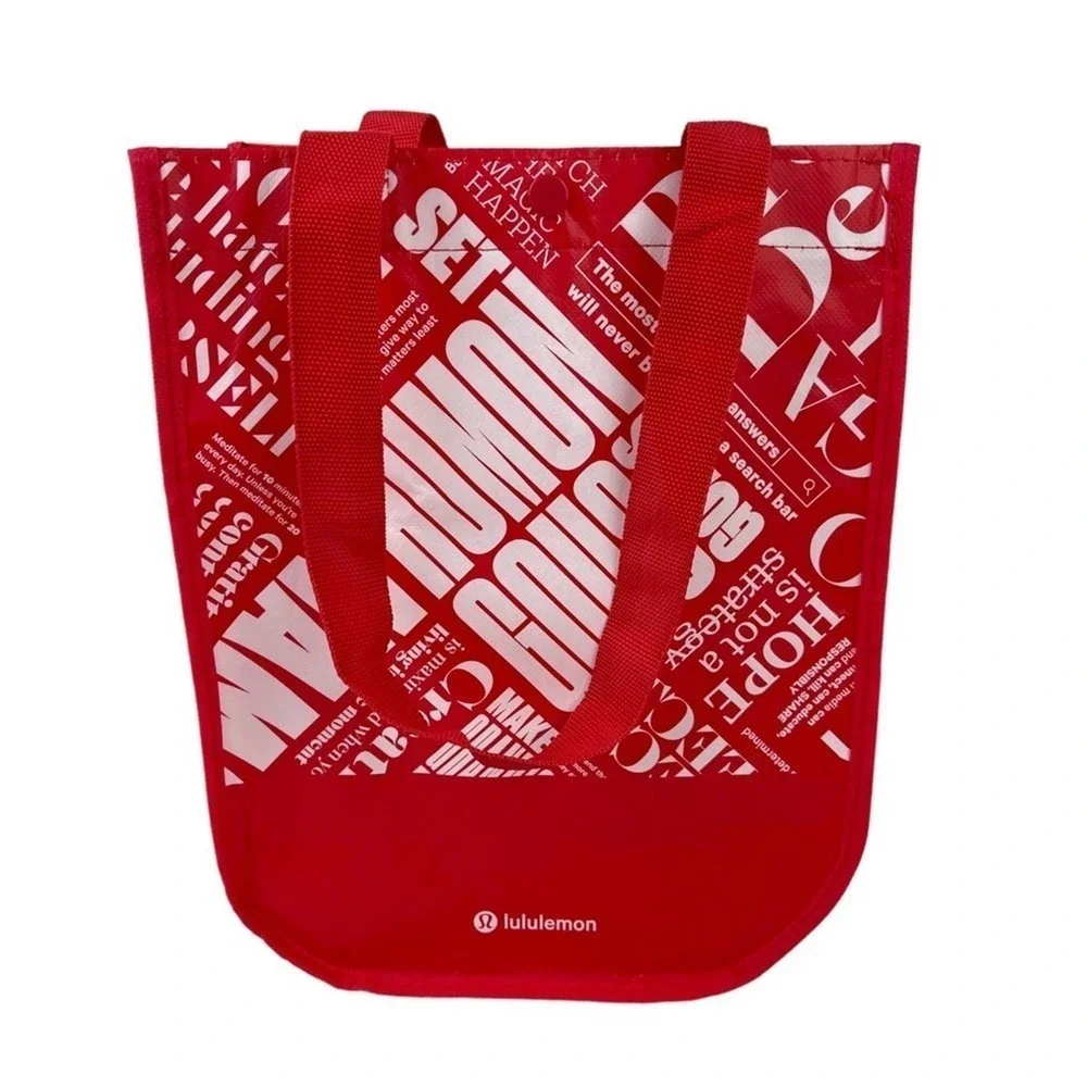 Lululemon Manifesto Dance Sing Floss and Travel Shopping Tote Bag Red White